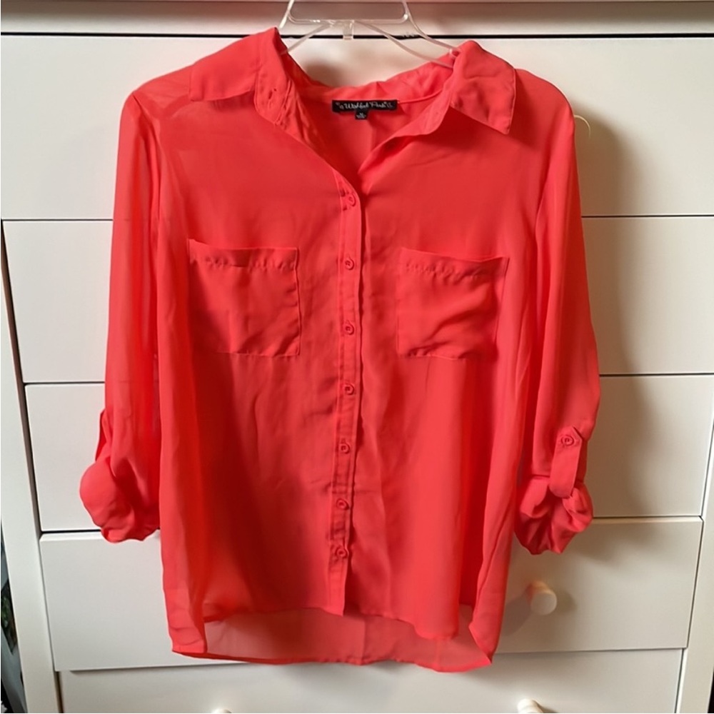 🌺 Wishful Park Size Medium Coral Portofino Top